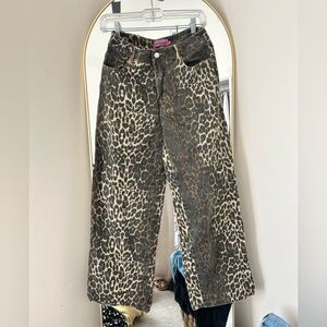 Edikted Cheetah Print Women Jeans